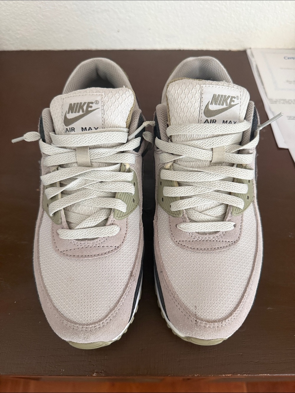 Nike Men’s Air Max Sneakers - Light Pinkish grey with Olive Accents